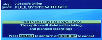 Re-setting your Sky Plus System